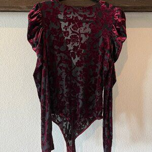Free People Magic Hour Body Suit Red